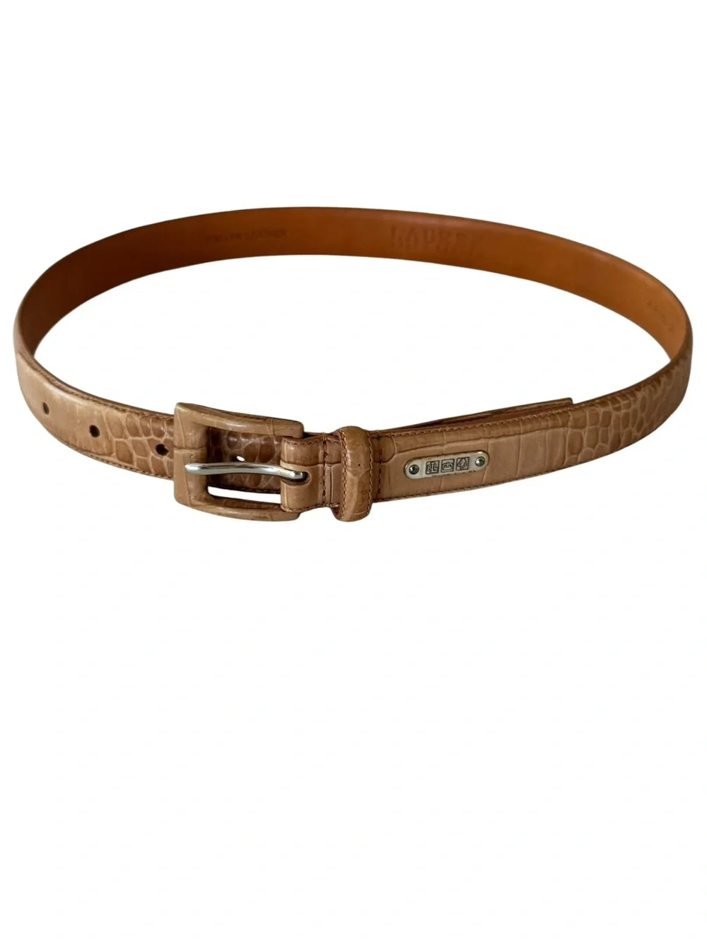 Ralph Lauren Genuine Leather Croc Embossed Belt